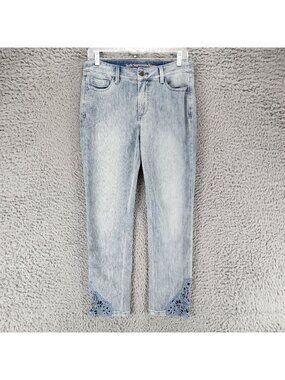 Soft Surroundings Jeans Womens 4 Petite Blue Stretch Denim Straight Leg